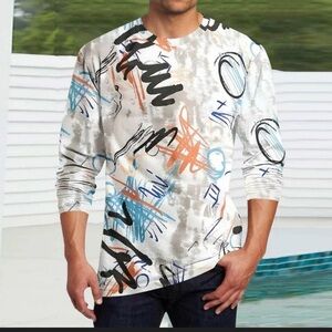 YINER Multicolor Abstract Button Down Shirt